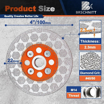 Diamant Trennscheibe 100mm 5er Set für Stein & Fliesen