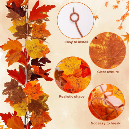 Herbst Ahornblatt Lichterkette Deko Herbstparty Girlande LED 4m