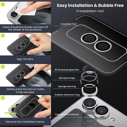 Galaxy Z Flip 6 Kameraschutz 9H Panzerglas Silber 5G 2024