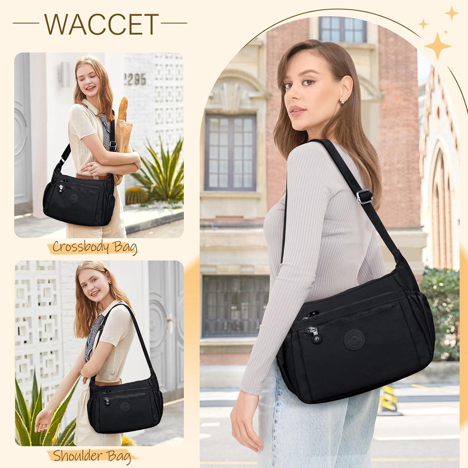 Umhängetasche Damen Groß Wasserdicht Nylon Crossbody Bag Verstellbarem