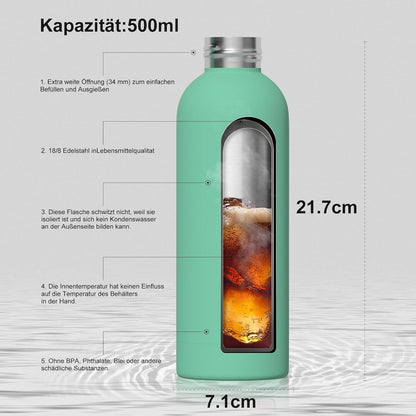 Isolierte Edelstahl Trinkflasche 500 ml Thermo Wasserflasche