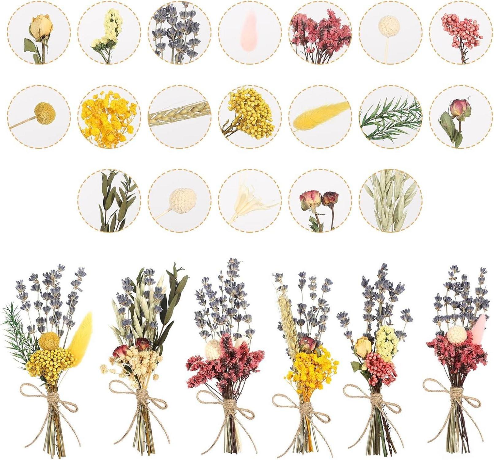 Mini Getrocknete Trockenblumenstrauß Bastelblumen Bilderrahmen