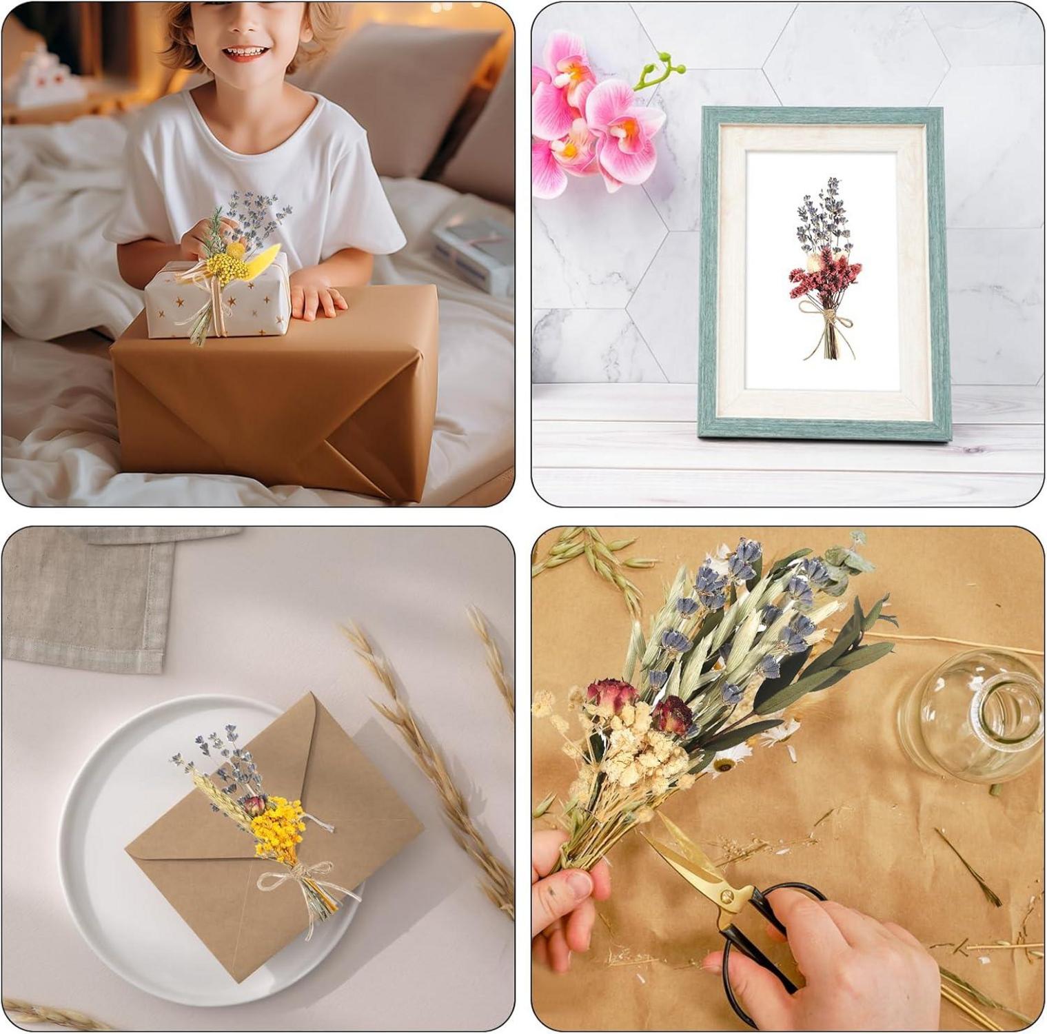 Mini Trockenblumenstrauß Naturgetrocknet 6 Bündel Scrapbooking Deko