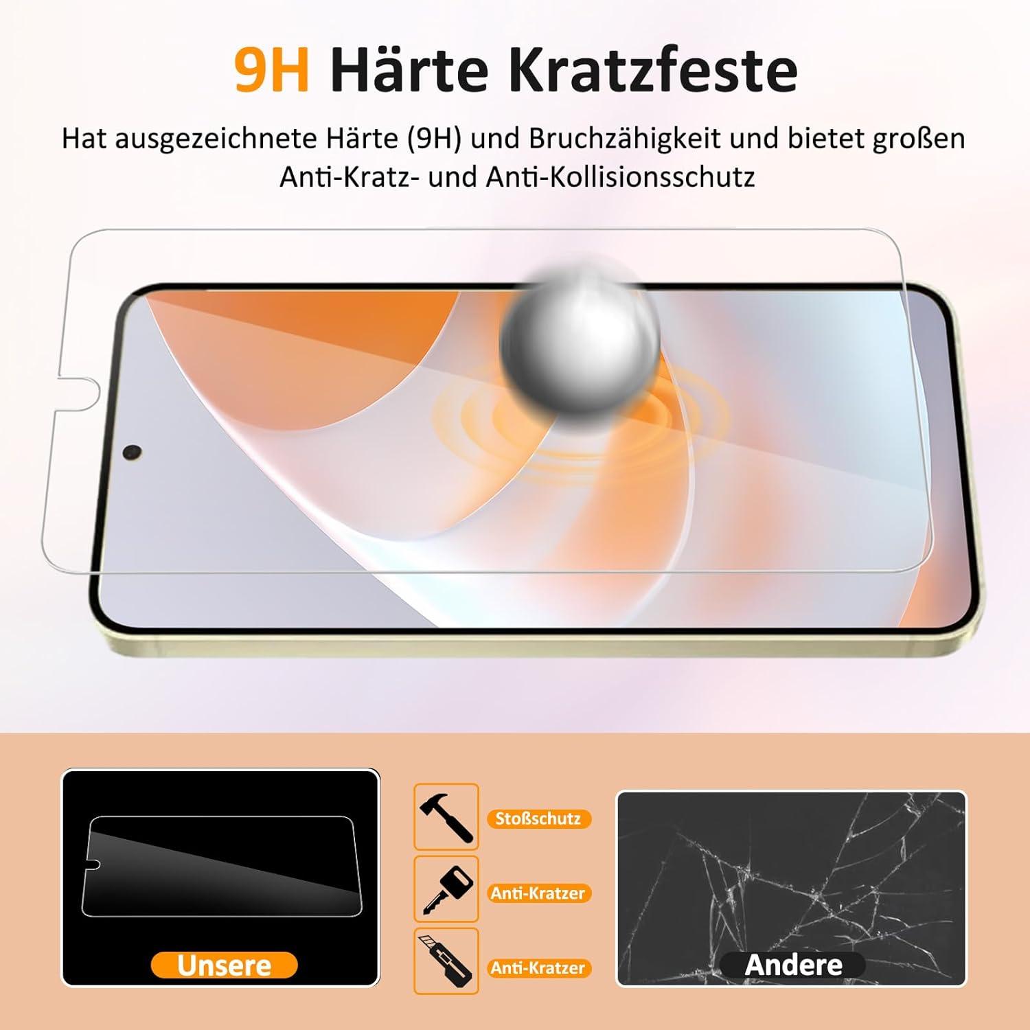 Schutzglas Samsung Galaxy S24 Panzerglas 9H Folie 2er Pack