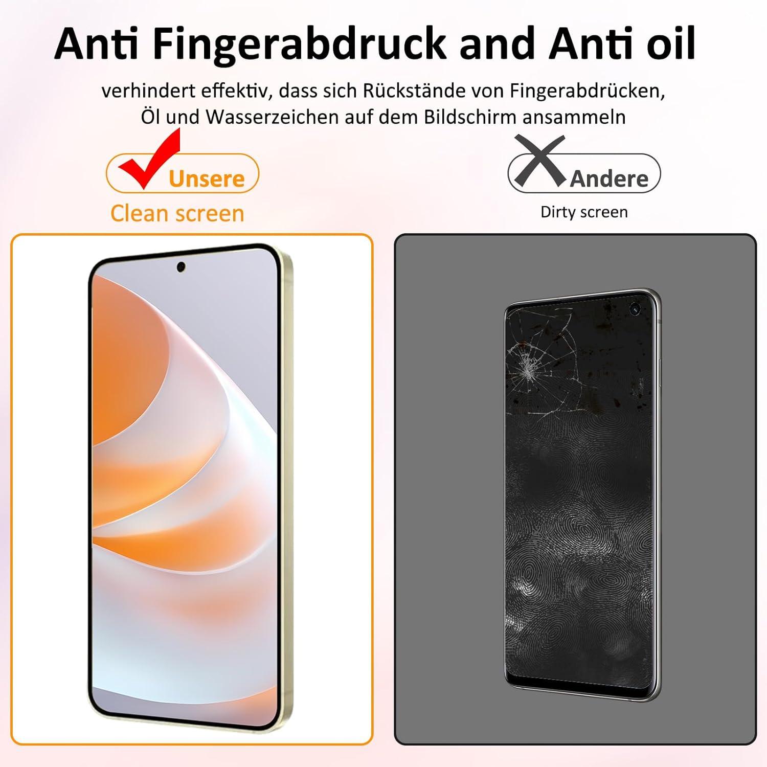 Agedate 2 Stück Panzerglas Samsung Galaxy S24 Schutzfolie 9H Fingerabdruck Displayschutz