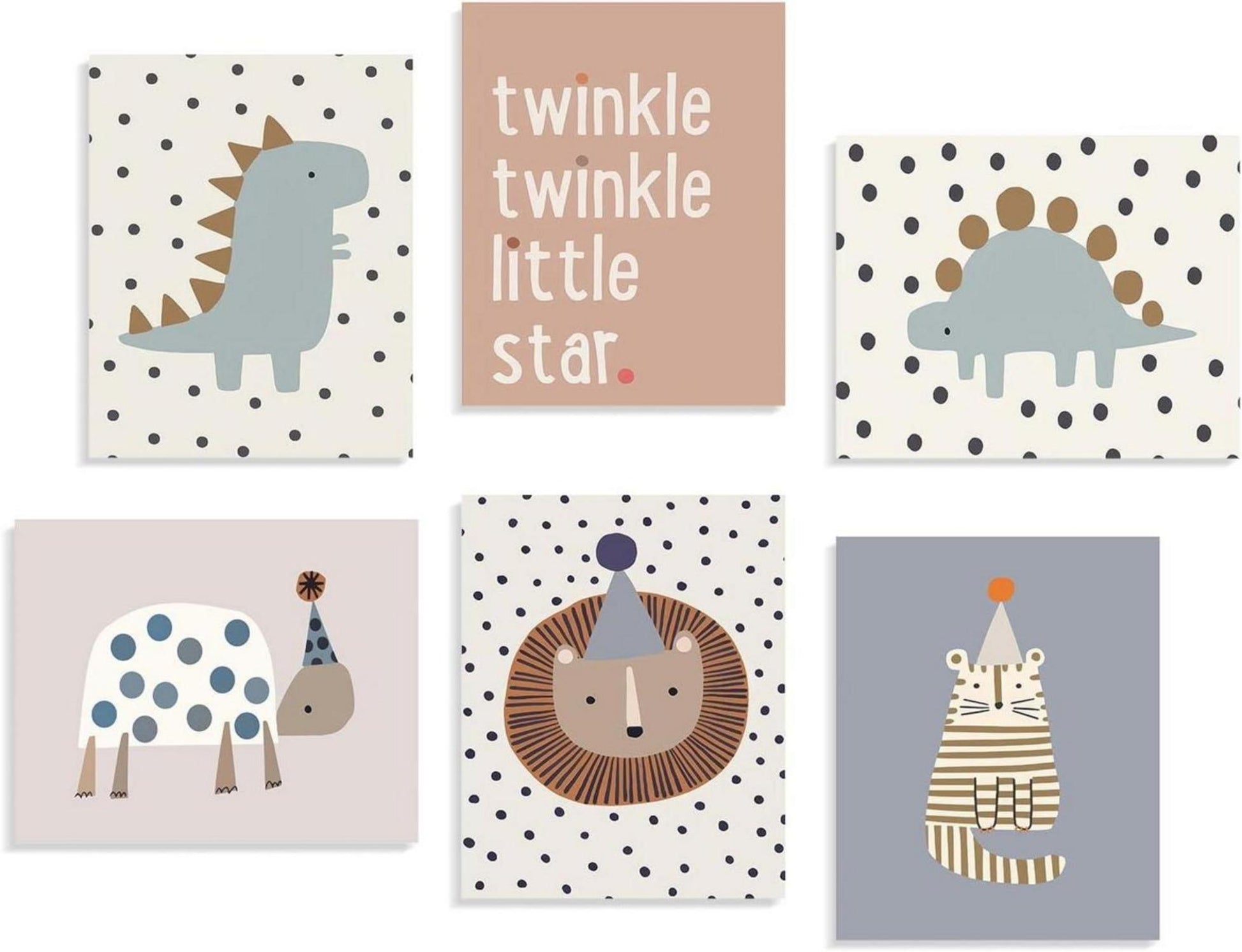 Boho Tier Wanddekoration Poster Set 8x10 Kinderzimmer 6er Pack