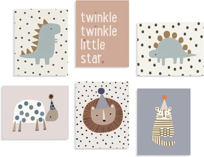 Boho Tier Wanddekoration Poster Set 8x10 Kinderzimmer 6er Pack