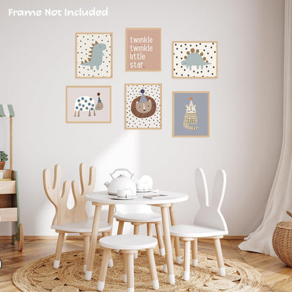Boho Tier Wanddekoration Poster Set 8x10 Kinderzimmer 6er Pack