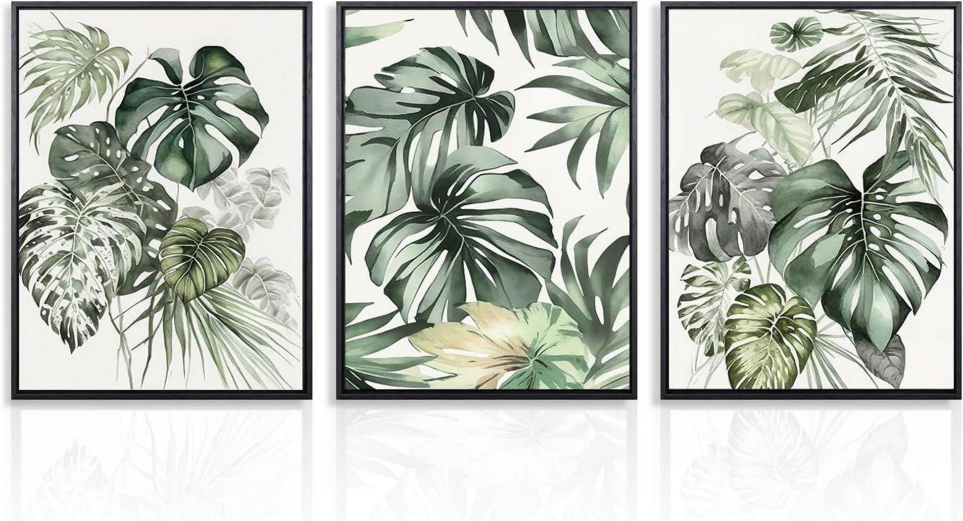 Grüne Botanical Wandkunst Poster Set 12x16 Zoll 3er Pack