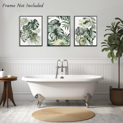 NymphFable Botanical Wall Decor Poster Set Bedroom Bathroom Leaf Prints