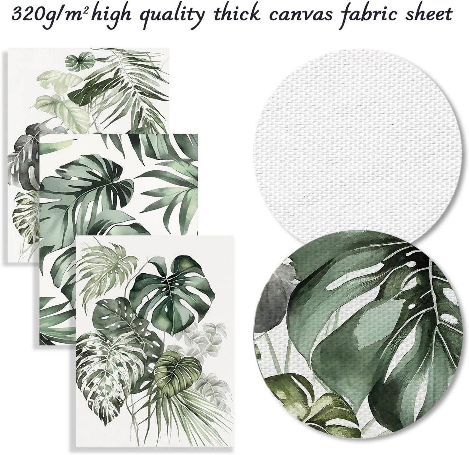 Grüne Botanical Wall Decor Poster Set of 3 Tropical Leaf Prints