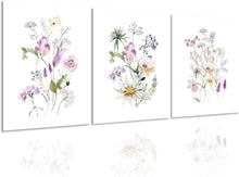 Aquarellblumen Wanddekoration Wildblumen Poster Set 12x16 3er Pack