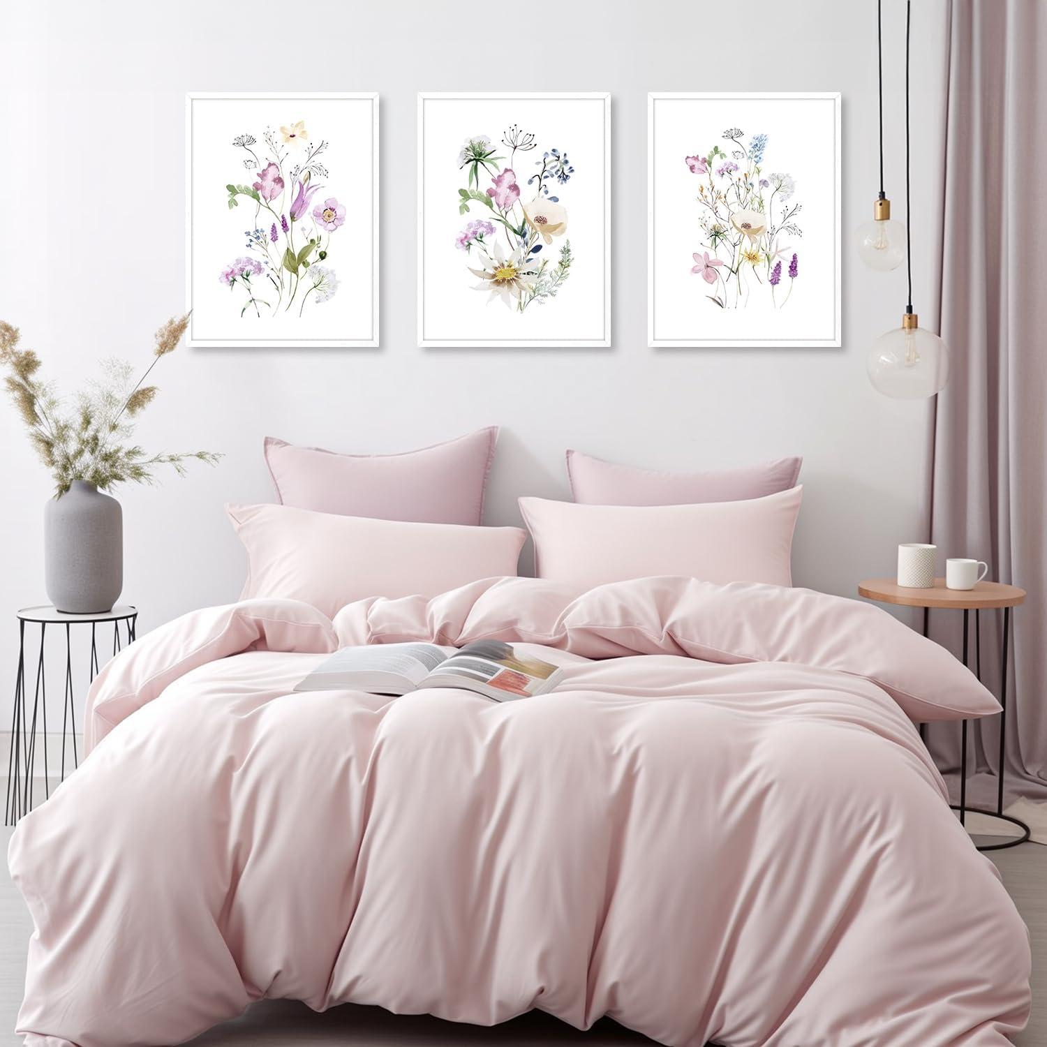 Aquarellblumen Poster Set 12x16 Wanddekoration für