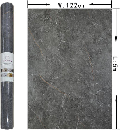 Selbstklebende Marmor Folie 122x500cm Hellgrau Vinyl Wandtapete