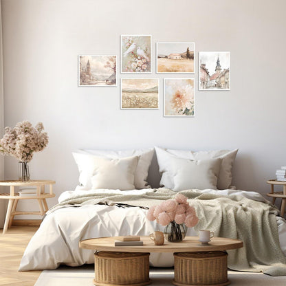 Vintage Französisch Land Wanddekor Poster Set für Bauernhaus