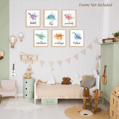 NymphFable Dinosaurier Poster Set Leinwand 8x10 Kinderzimmer