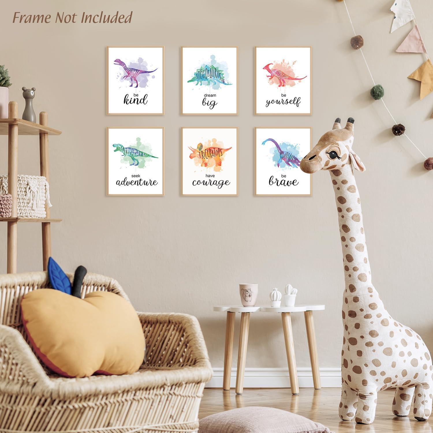 Dinosaurier Poster Set Inspirierende Zitate Leinwand Bilder 8x10 6er