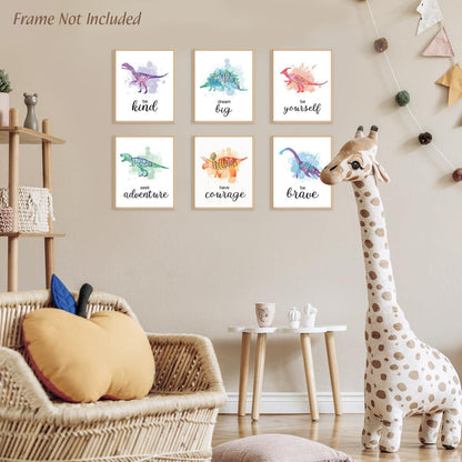 Dinosaurier Poster Set Inspirierende Zitate Leinwand Bilder 8x10 6er