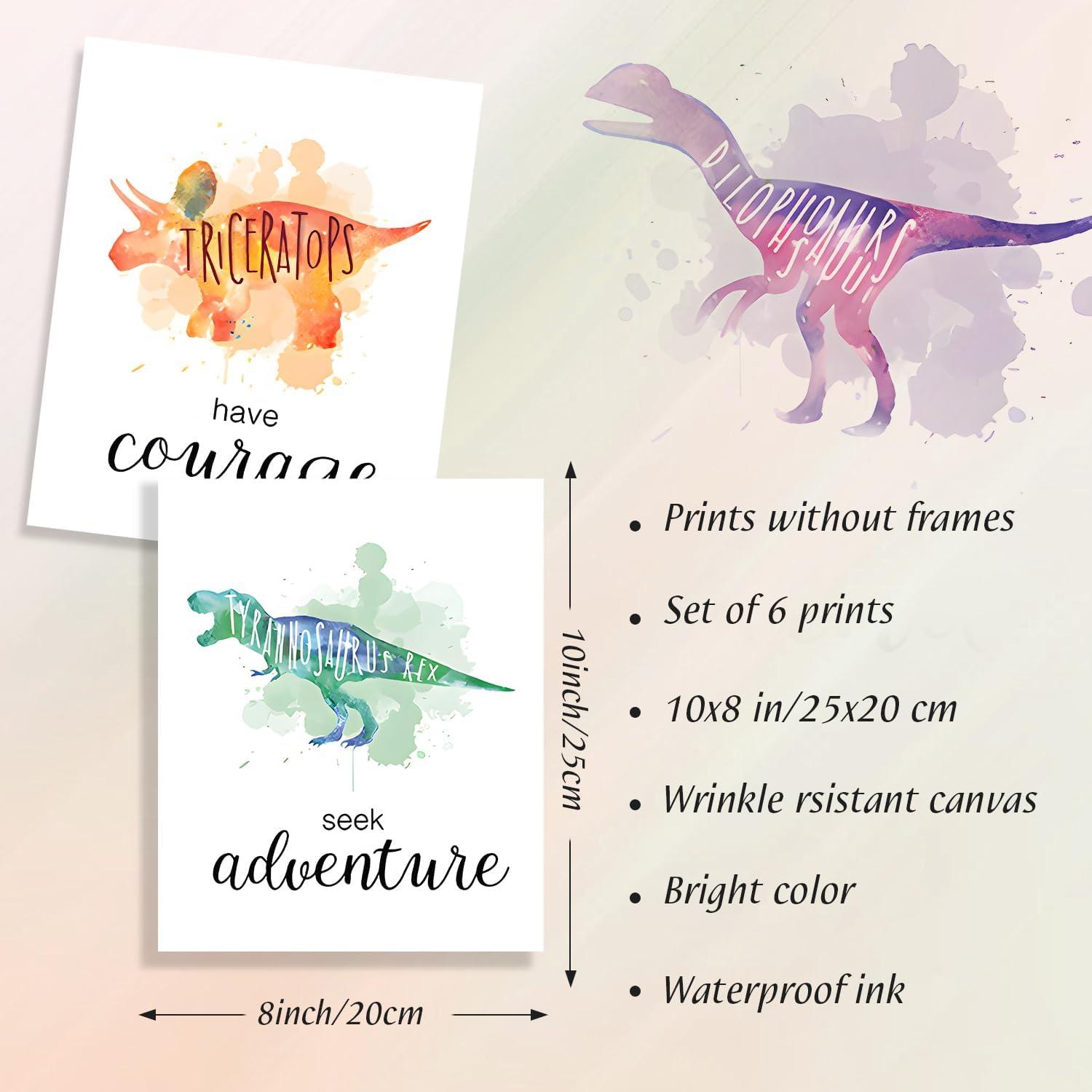 NymphFable Dinosaurier Aquarell Wanddekoration Inspirierende Zitate Leinwand