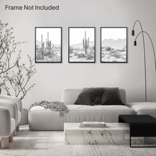 Schwarze weiße Kaktus Wanddekoration Poster Wüste Landschaft