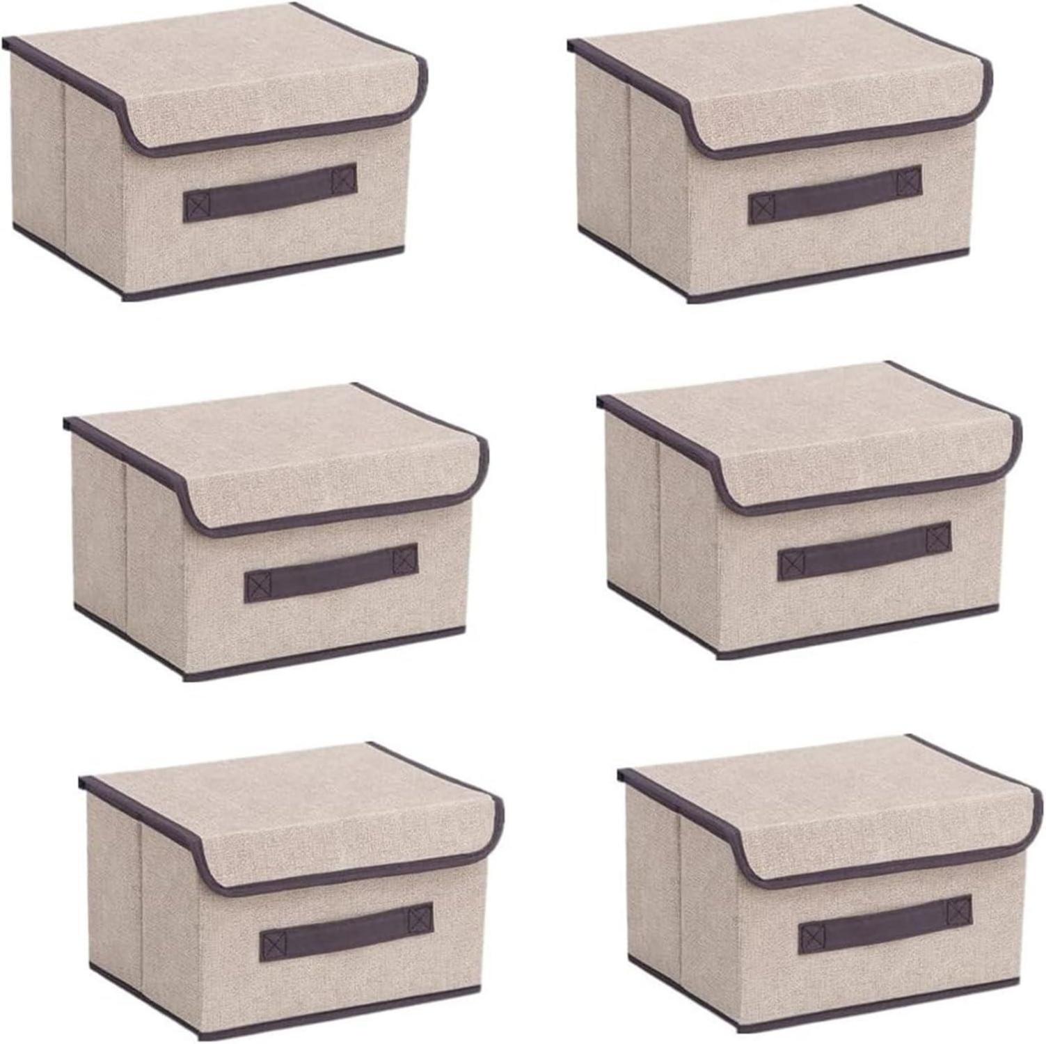 Aufbewahrungsbox mit Deckel Stoff 6pcs 8L 25.5x19x16cm