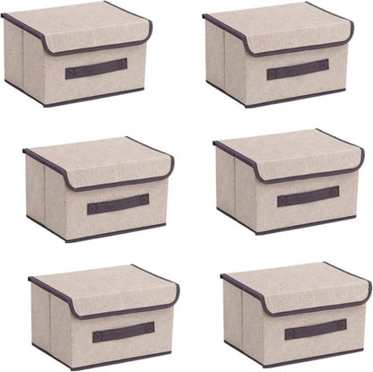 Aufbewahrungsbox mit Deckel Stoff 6pcs 8L 25.5x19x16cm