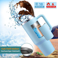 40oz Thermobecher mit Strohhalm und Henkel, Doppelwandiger