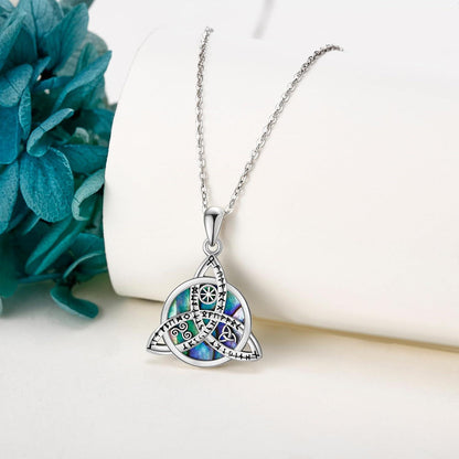 Wikinger Kompass Halskette Sterling Silber Nordischer Schmuck