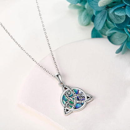 Wikinger Keltischer Knoten Sterling Silber Kompass Anhänger Rune