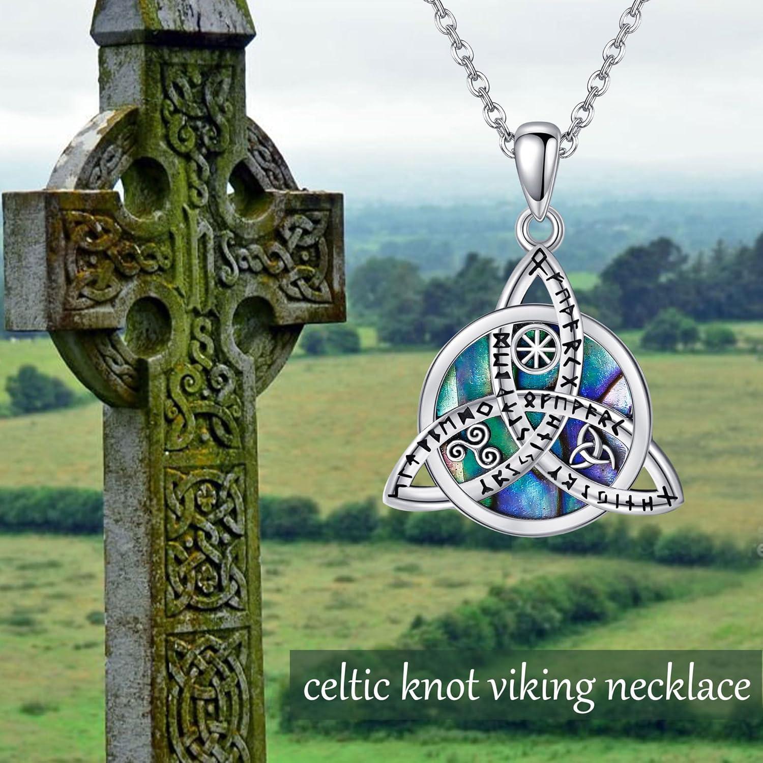 Sterling Silber Wikinger Kompass Rune Vegvisir Halskette Frauen