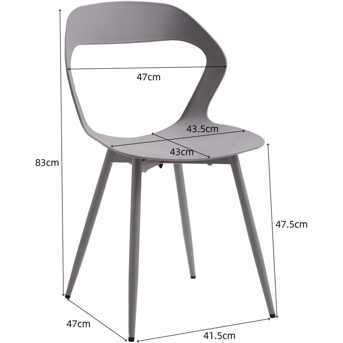 Nordischer Esszimmerstuhl 6er Set – Grau & Grau