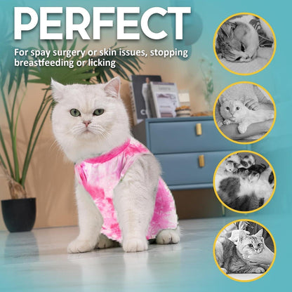 Katzenbody Erholungsanzug Kastration Recovery Modal Suit S TD-Rosa