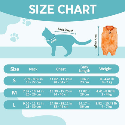 Katzenbody Erholungsanzug Kastration Spay Leckschutz Suit M-Tiedye Orange