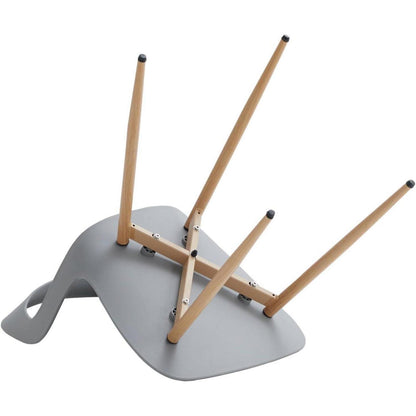 Nordischer Esszimmerstuhl Set 6er – Grau & Holzoptik