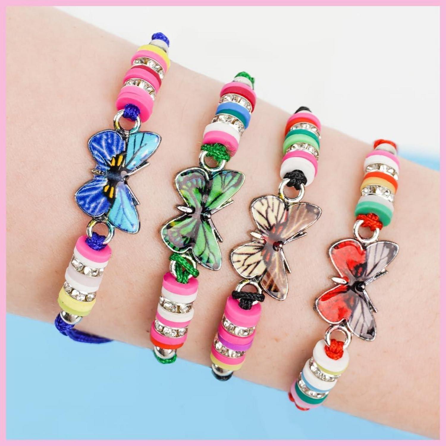 12er Set Schmetterling Kinderarmbänder - Mädchen Freundschaftsarmband