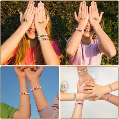 Kinder Schmetterling Freundschaftsarmbänder Set - 12 Stück, Verstellbare Mädchen Armbänder, Party Geschenke, Rollenspiele