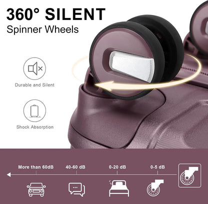 Rollkoffer Trolley Polypropylen TSA-Schloss 66cm 4 Spinner-Rollen Lila