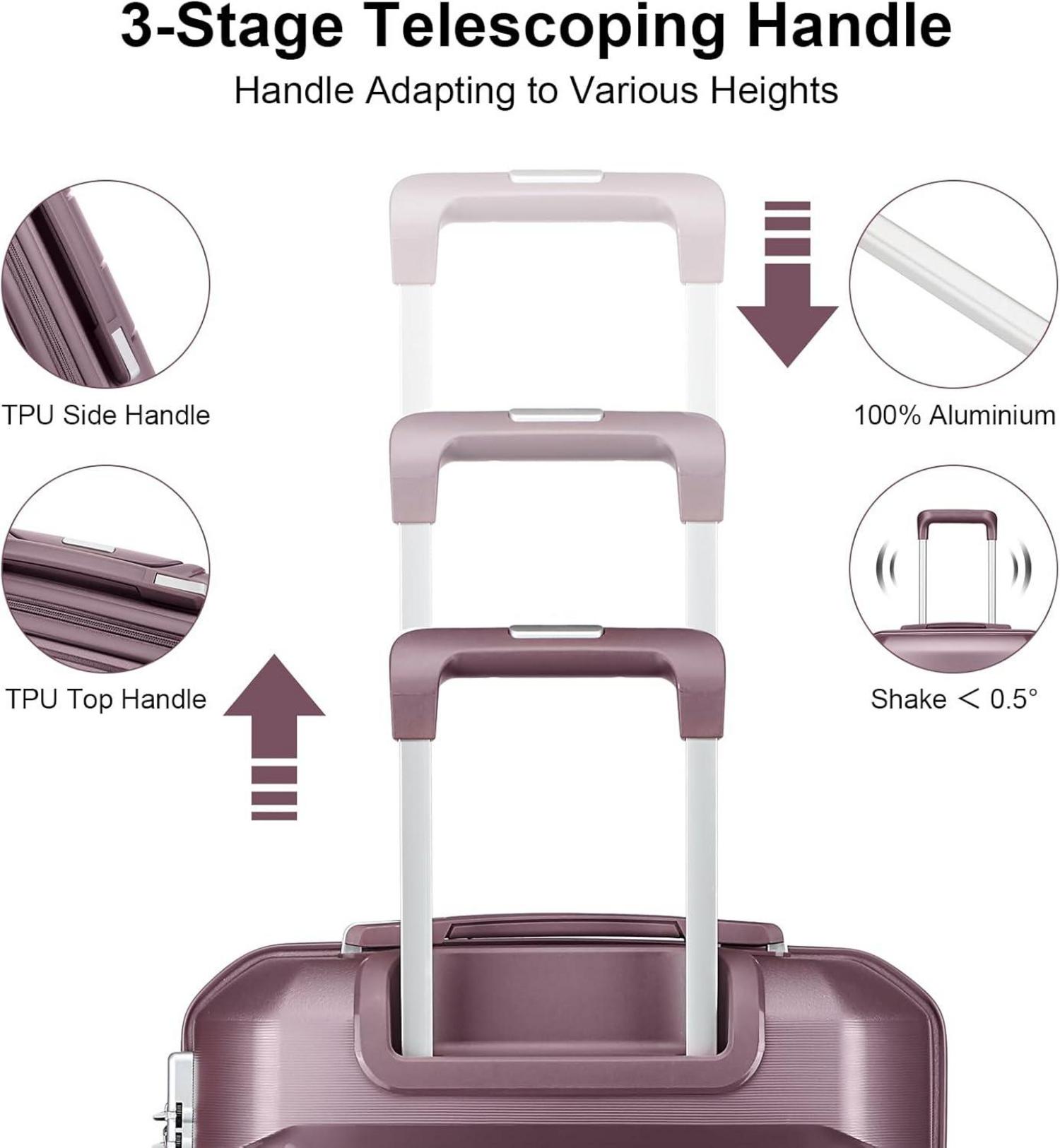 Leichter Sea choice Reisekoffer Trolley 66cm lila TSA-Schloss