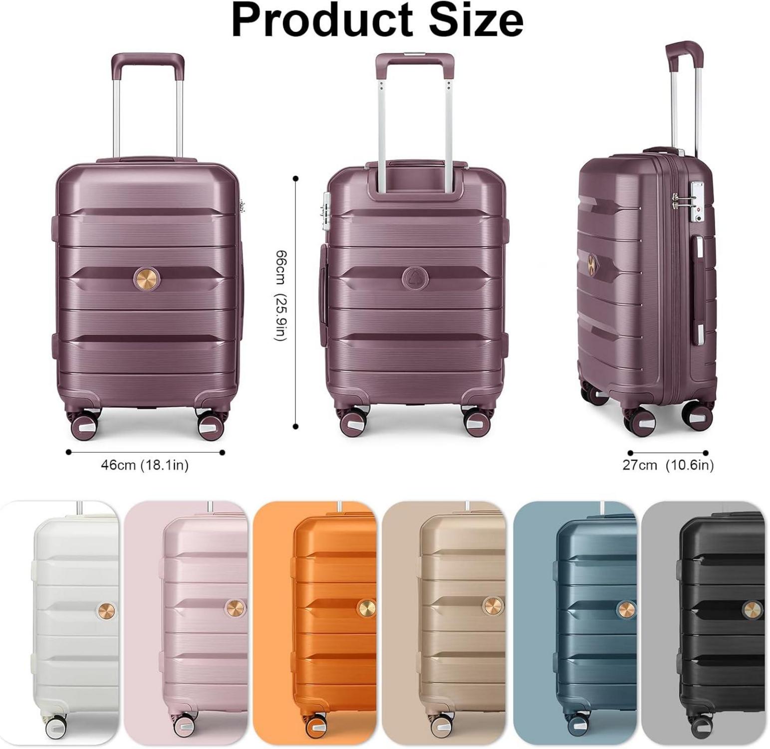Reisekoffer Großer Koffer 4 Spinner-Rollen TSA-Schloss 66cm lila