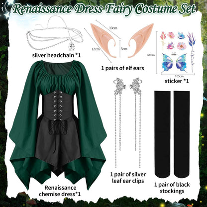Mittelalter Elfen Renaissance Kostüm Damen Gothic Kleid Cosplay