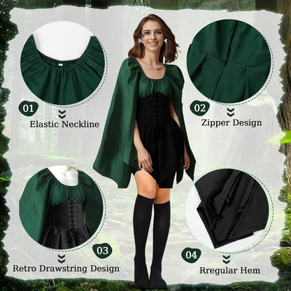 BIQIQI Elfen Mittelalter Renaissance Damen Kostüm Kleid