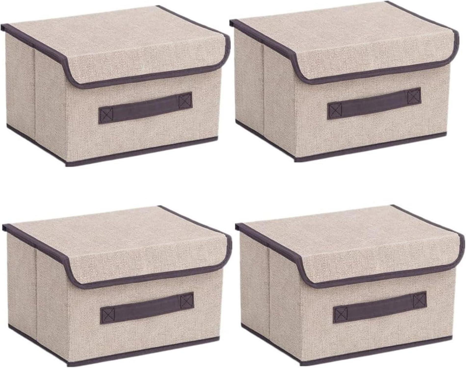 Wintfarm Aufbewahrungsbox mit Deckel Stoff 4er Set 22L 36x23x24cm