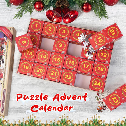 Tosekry Puzzle Adventskalender 2024 Erwachsene Weihnachtspuzzle 1008 Teile