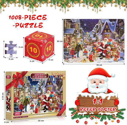 Weihnachtspuzzle Adventskalender 2024 - 1008 Teile, Erwachsene & Kinder