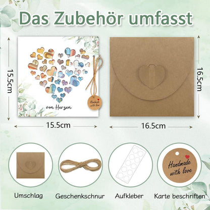 BOYATONG Hochzeitskarte Geldgeschenk mit Umschlägen und Juteseil