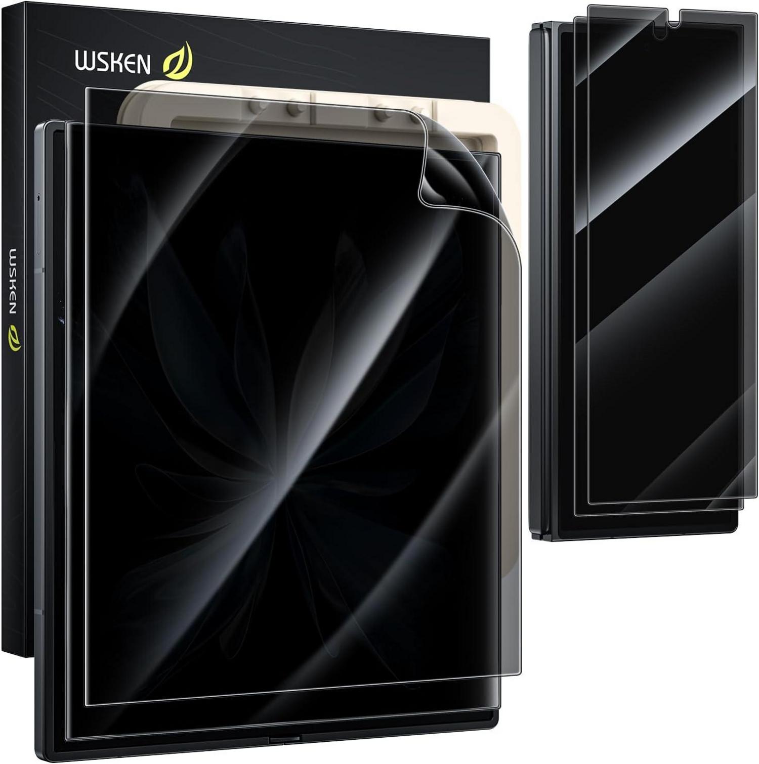 WSKEN Galaxy Z Fold 6 Sichtschutz Schutzfolie 28° Privacy 9H Glas 2