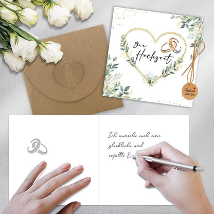 BOYATONG Geldgeschenk Hochzeit Verpackung Umschläge Hochzeitskarte Brautpaar Glückwunschkarte