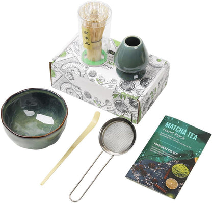 Japanisches Matcha-Tee-Set mit Schneebesen, Schale und Zubehör