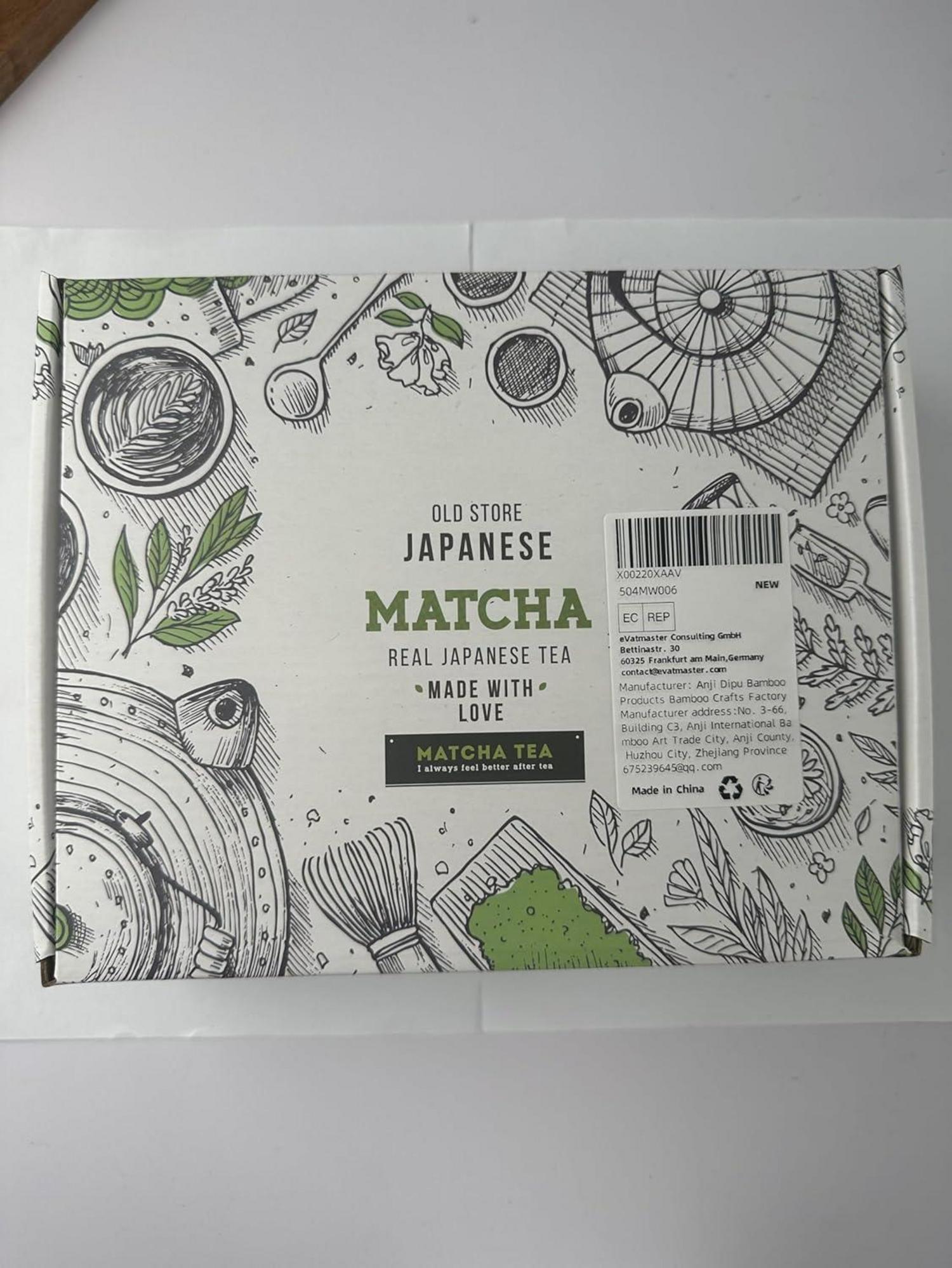 Japanisches Matcha-Tee-Set mit Schneebesen, Schale und Zubehör