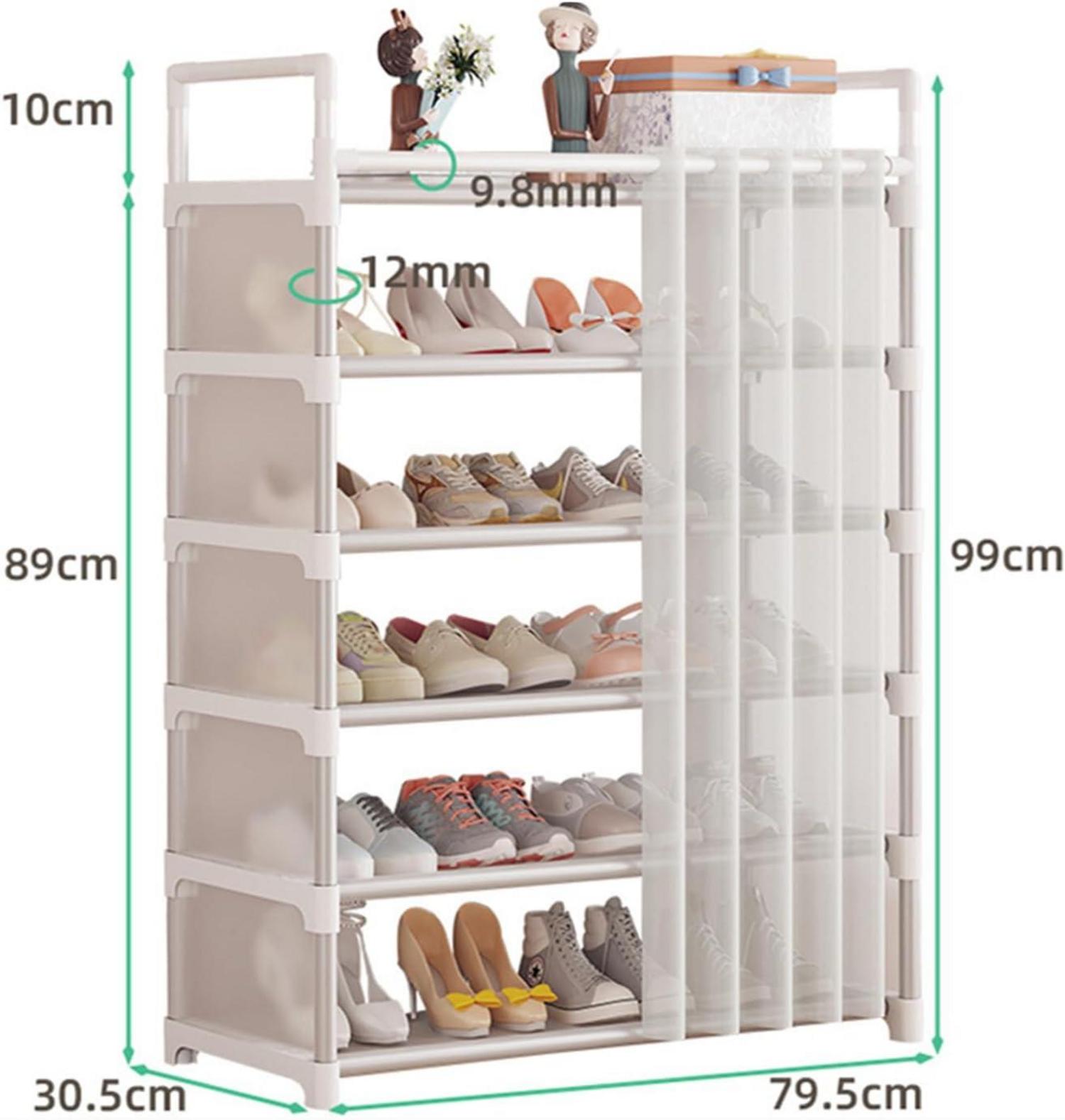 Schuhregal Platzsparend Shoe Rack Schuhschrank Hoch 6 Levels
